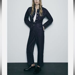 Dark Blue Denim Jumpsuit